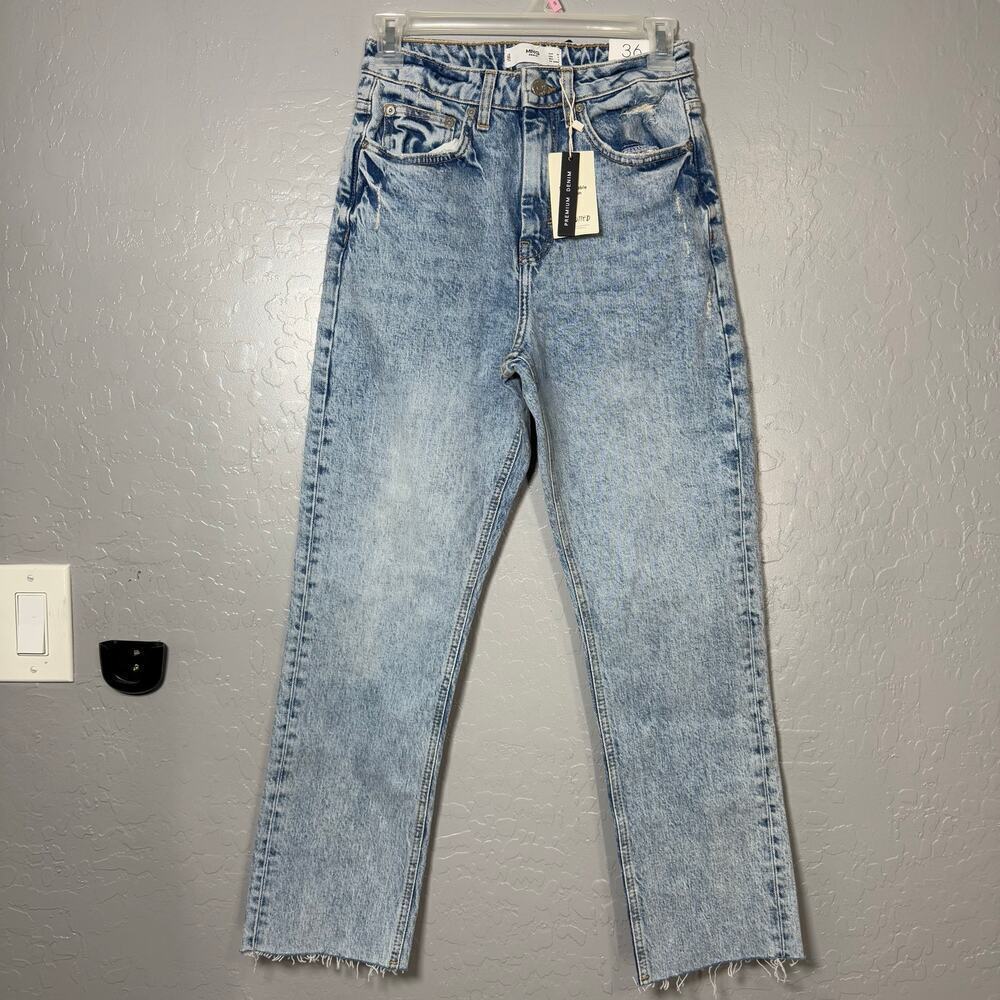 MNG Premium Denim High Rise Straight Ankle Jeans, 4